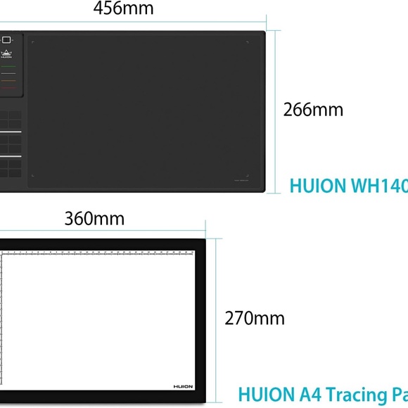 Huion WH1409 V2 Wireless Graphics Drawing Tablet Battery Frees Pen Tilt Support - Picture 15 of 16